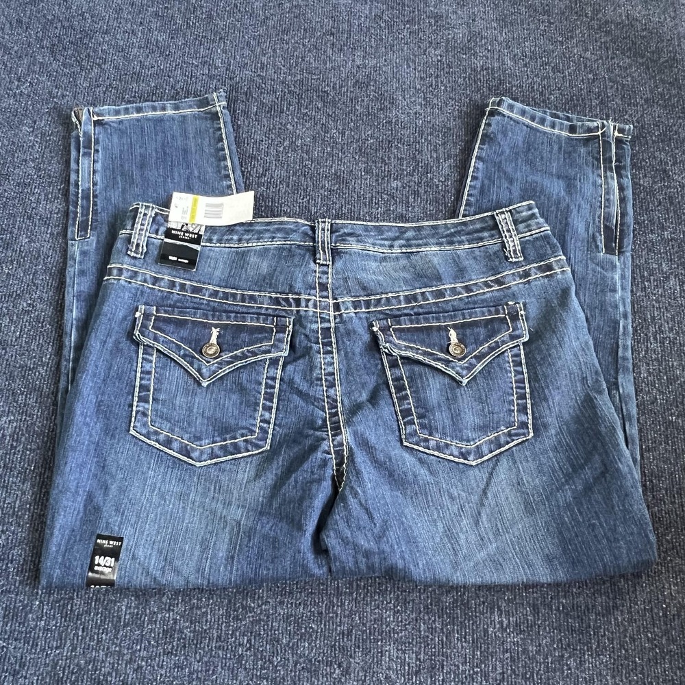 Nine West Jeans‎ Womens 14/31 Blue Date Night Capri Classic Rise Ethereal Denim
